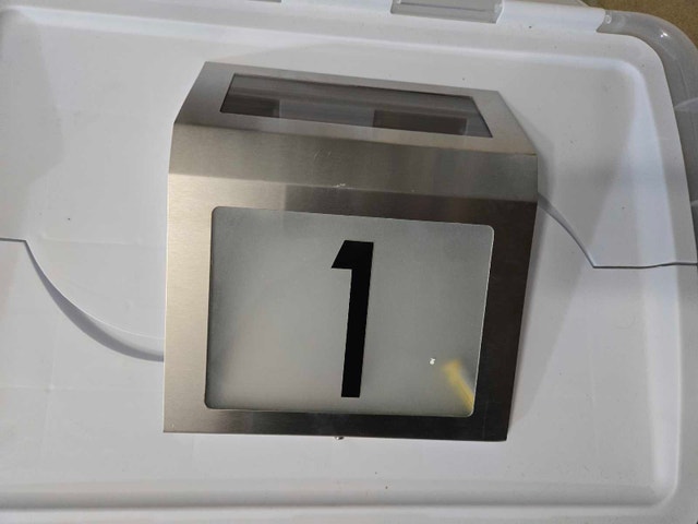 Cascade Solar Powered Stainless Steel House Number