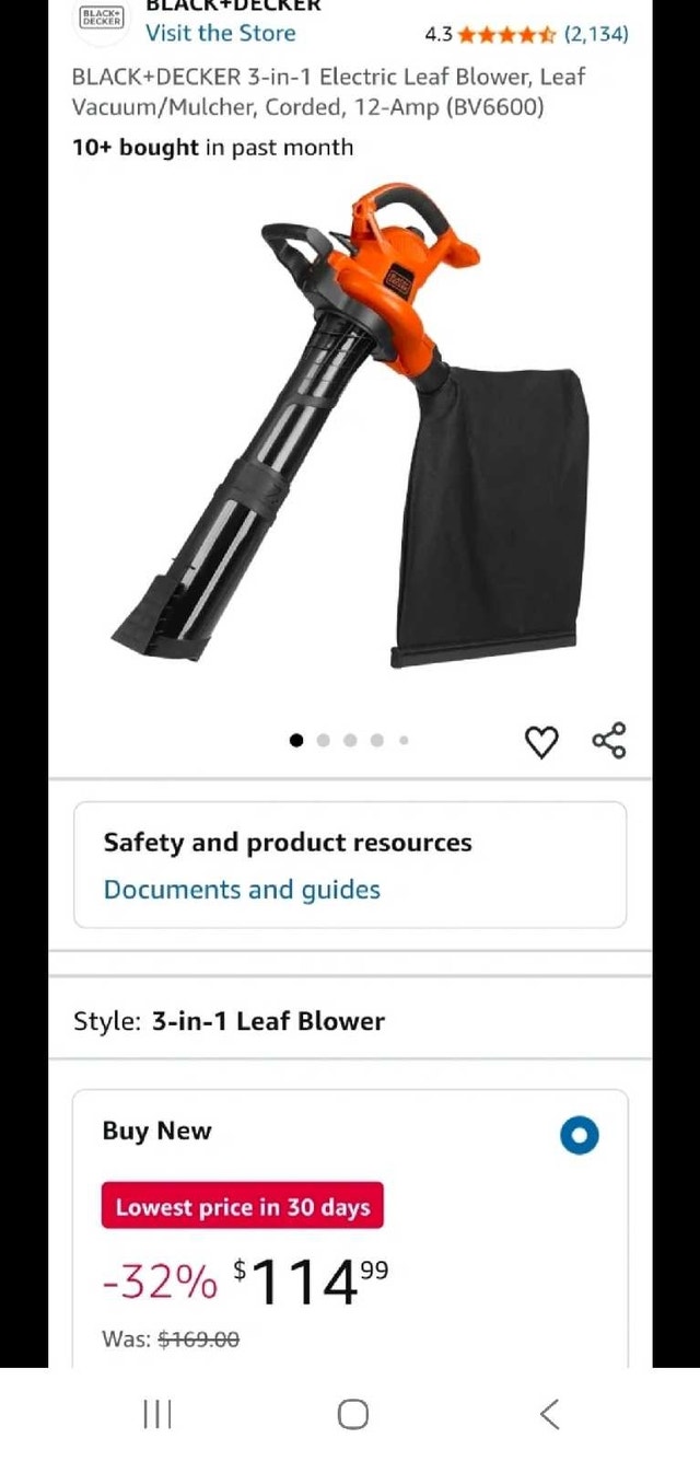 BLACK+DECKER 3-in-1 Electric Leaf Blower, Vacuum and Mulcher - photo 4