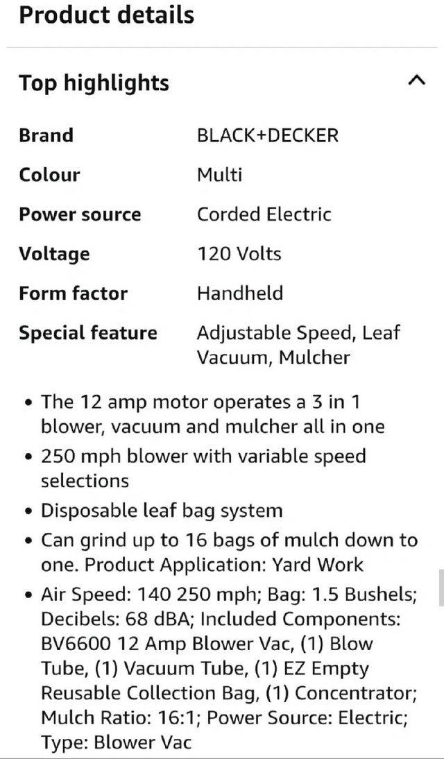 BLACK+DECKER 3-in-1 Electric Leaf Blower, Vacuum and Mulcher - photo 5