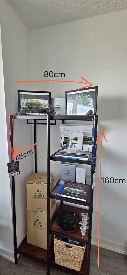Tall Metal Wood Shelf Unit
