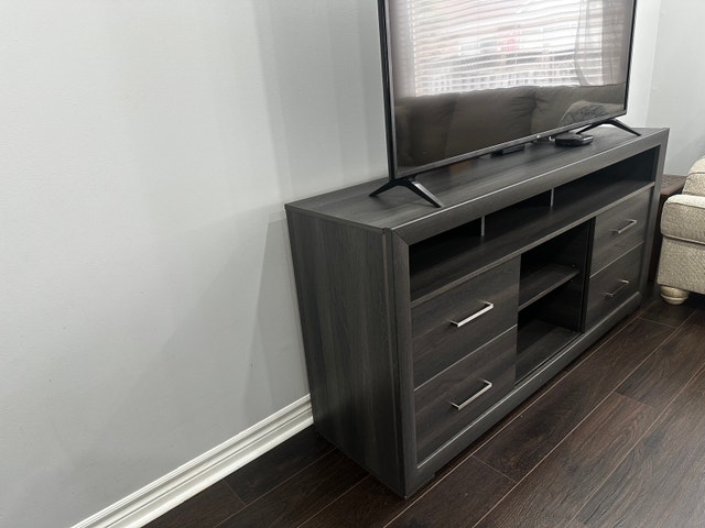 Modern Dark Wood TV Stand for 70” TV - photo 2