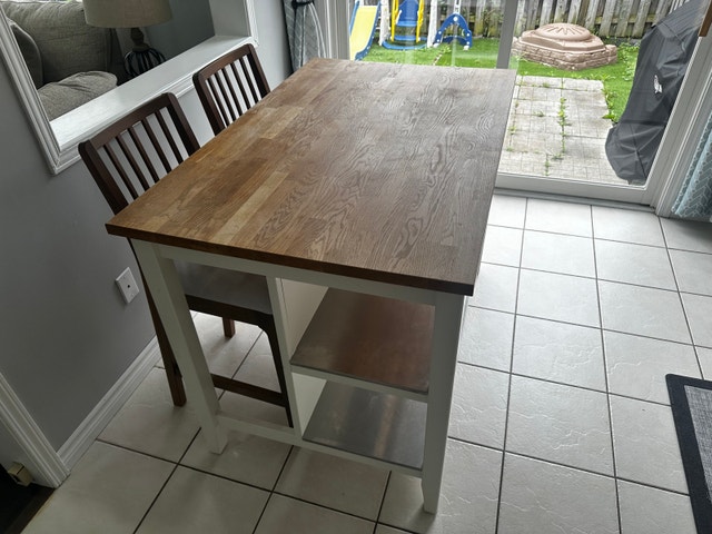 IKEA Kitchen Island with 2 Bar Stools
