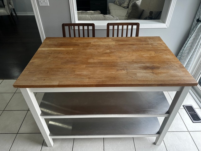 IKEA Kitchen Island with 2 Bar Stools - photo 3