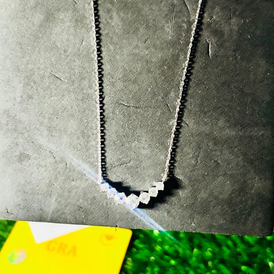 VVS1 7 Carat Real Moissanite Adjustable Necklace - photo 2