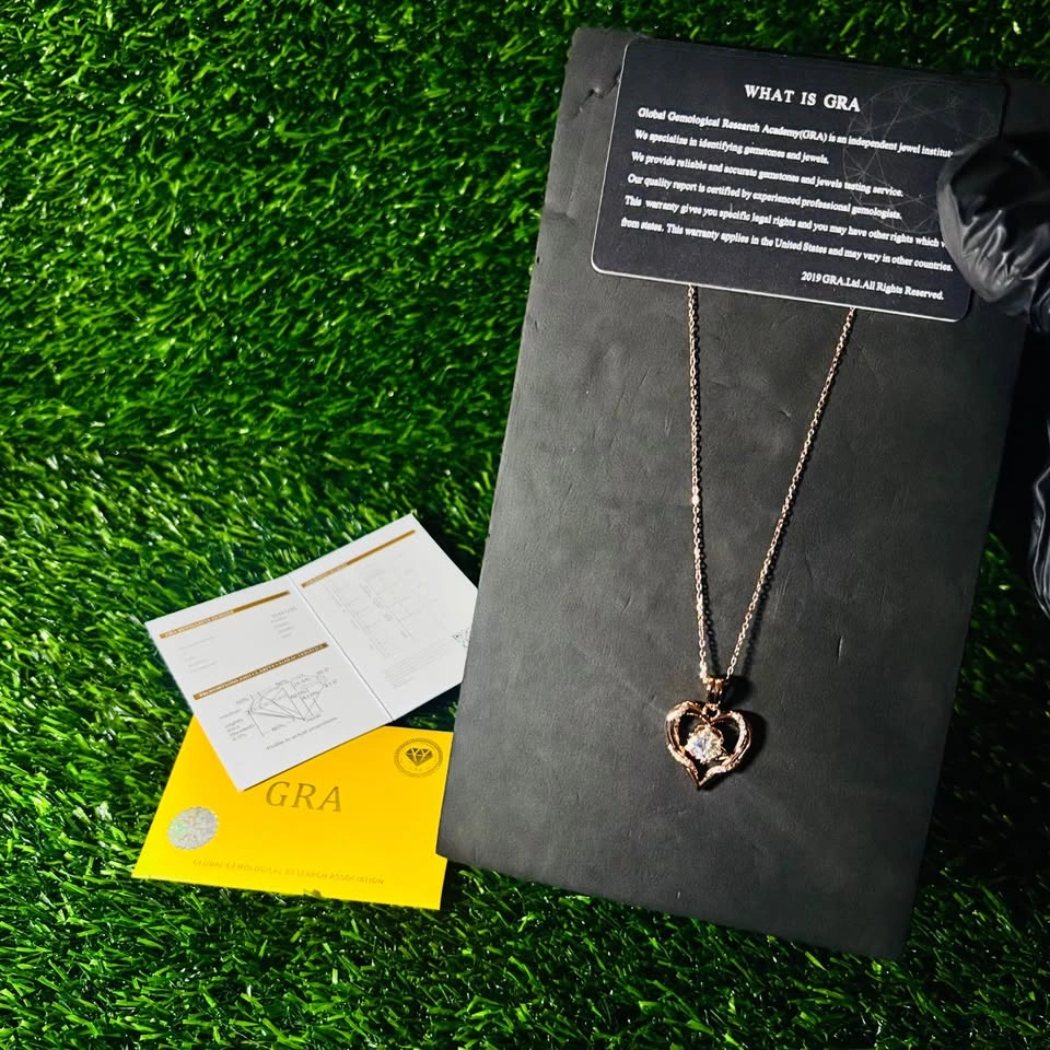 VVS1 Rose Gold Heart Pendant Adjustable Necklace - photo 2
