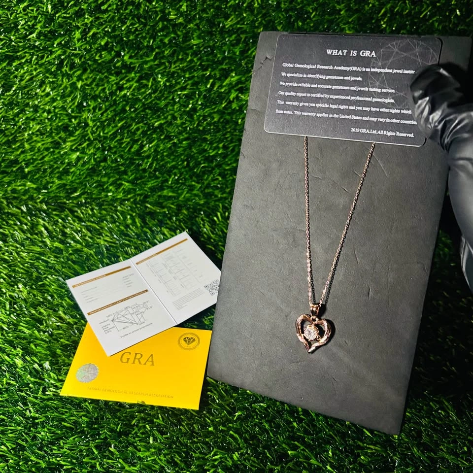 VVS1 Rose Gold Heart Pendant Adjustable Necklace - photo 3