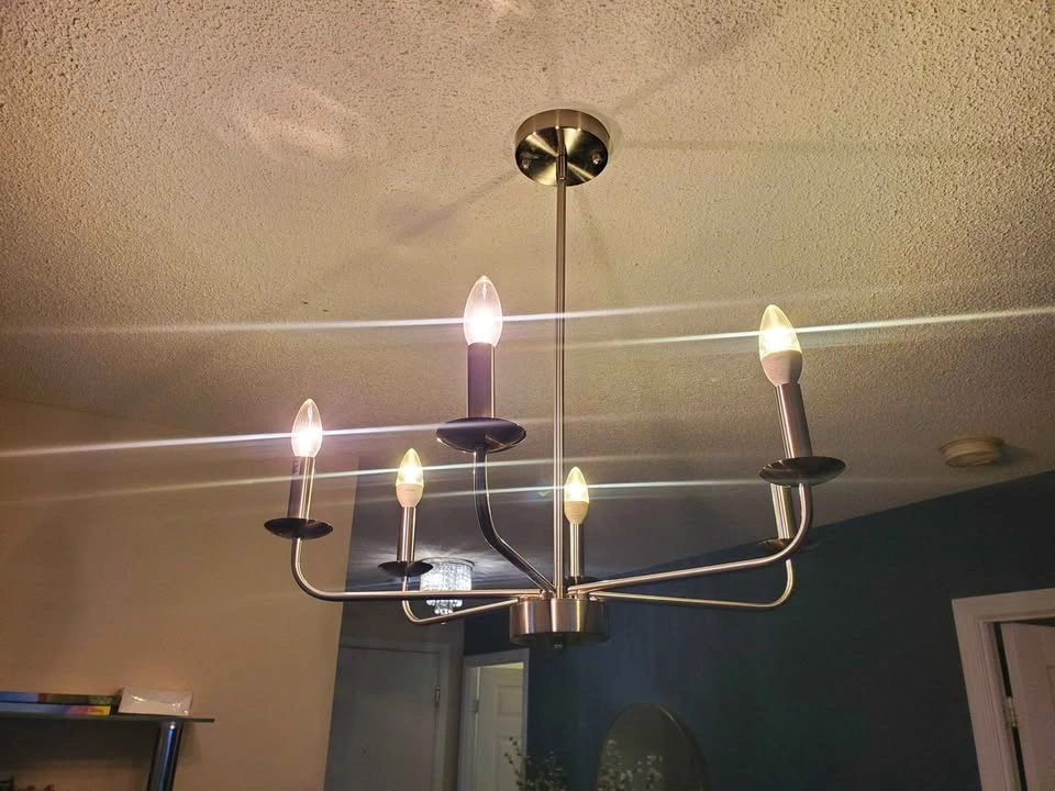 Brand New! Modern 5-Light Brushed Nickel Chandelier - photo 2
