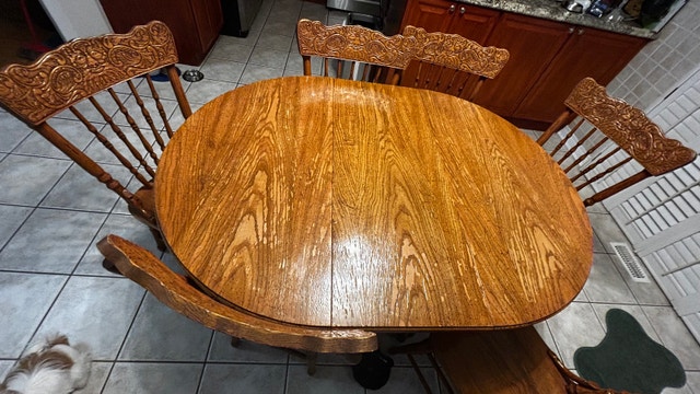 Real Wood Dining Room Table with Chairs - photo 2