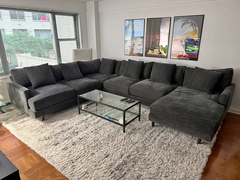 Macy's Dark Grey 4 Pc Sectional Couch