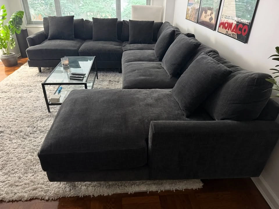 Macy's Dark Grey 4 Pc Sectional Couch - photo 2