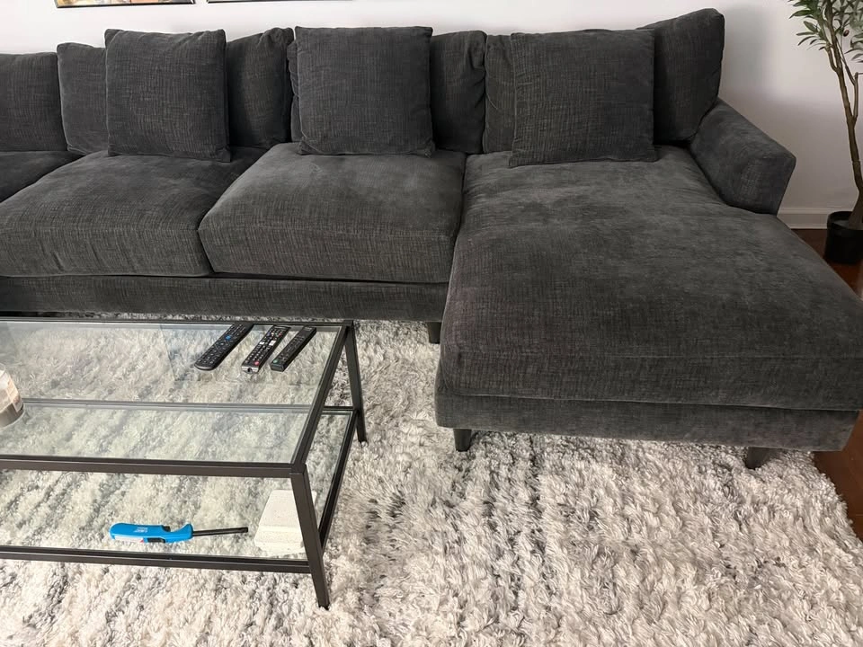 Macy's Dark Grey 4 Pc Sectional Couch - photo 4