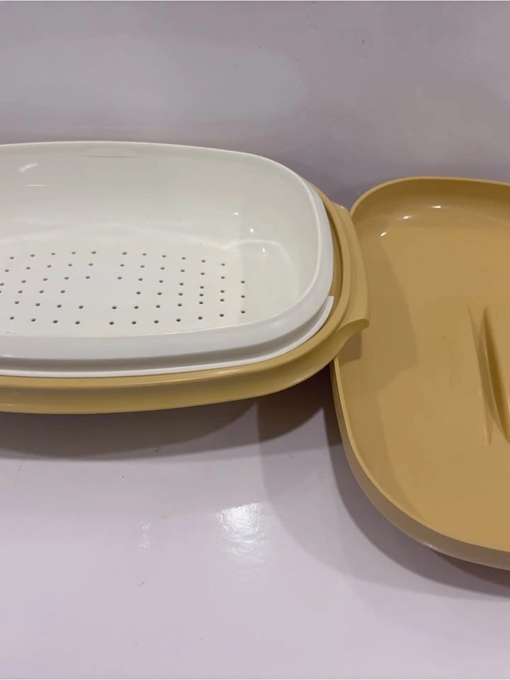 Vintage Tupperware vegetable steamer set complete harvest gold C - photo 3