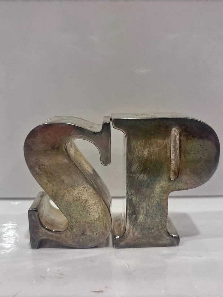 Godinger stainless steel alphabet s&p salt &pepper shakers