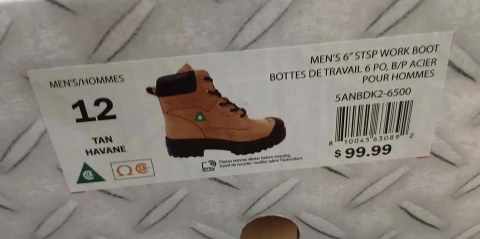 Size 12 CSA approved aggressor steel toe workboots with box - photo 4