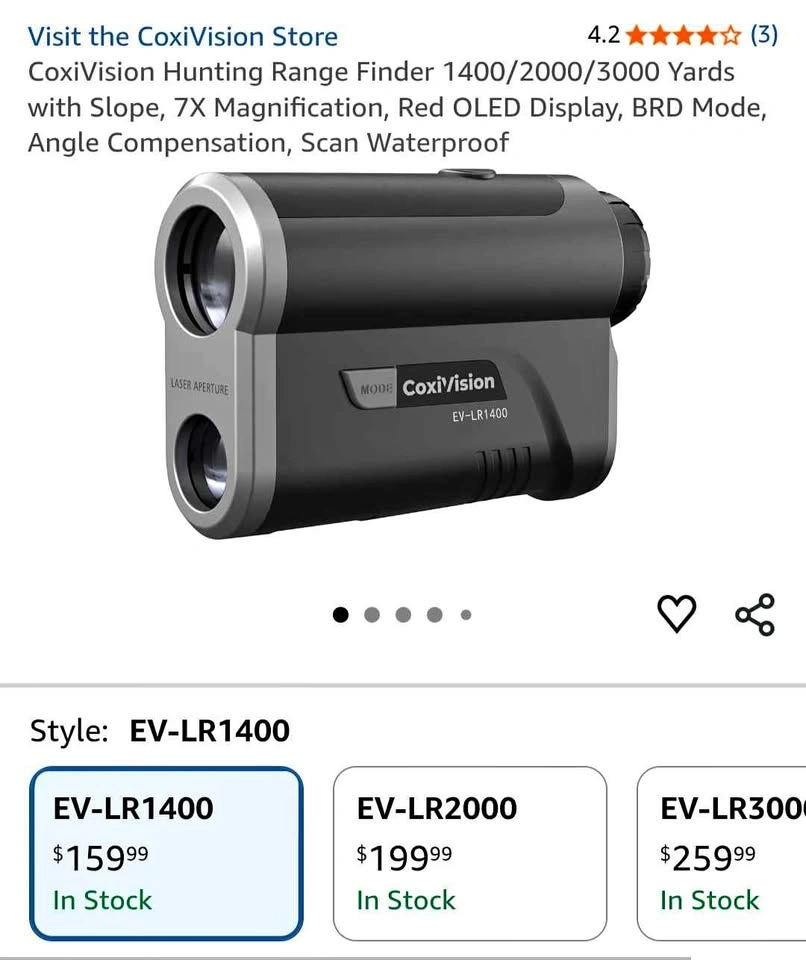 Golf/Hunting Rangefinder 1400/2000yd