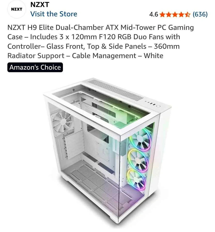 NZXT H9 Elite PC Case (White)
