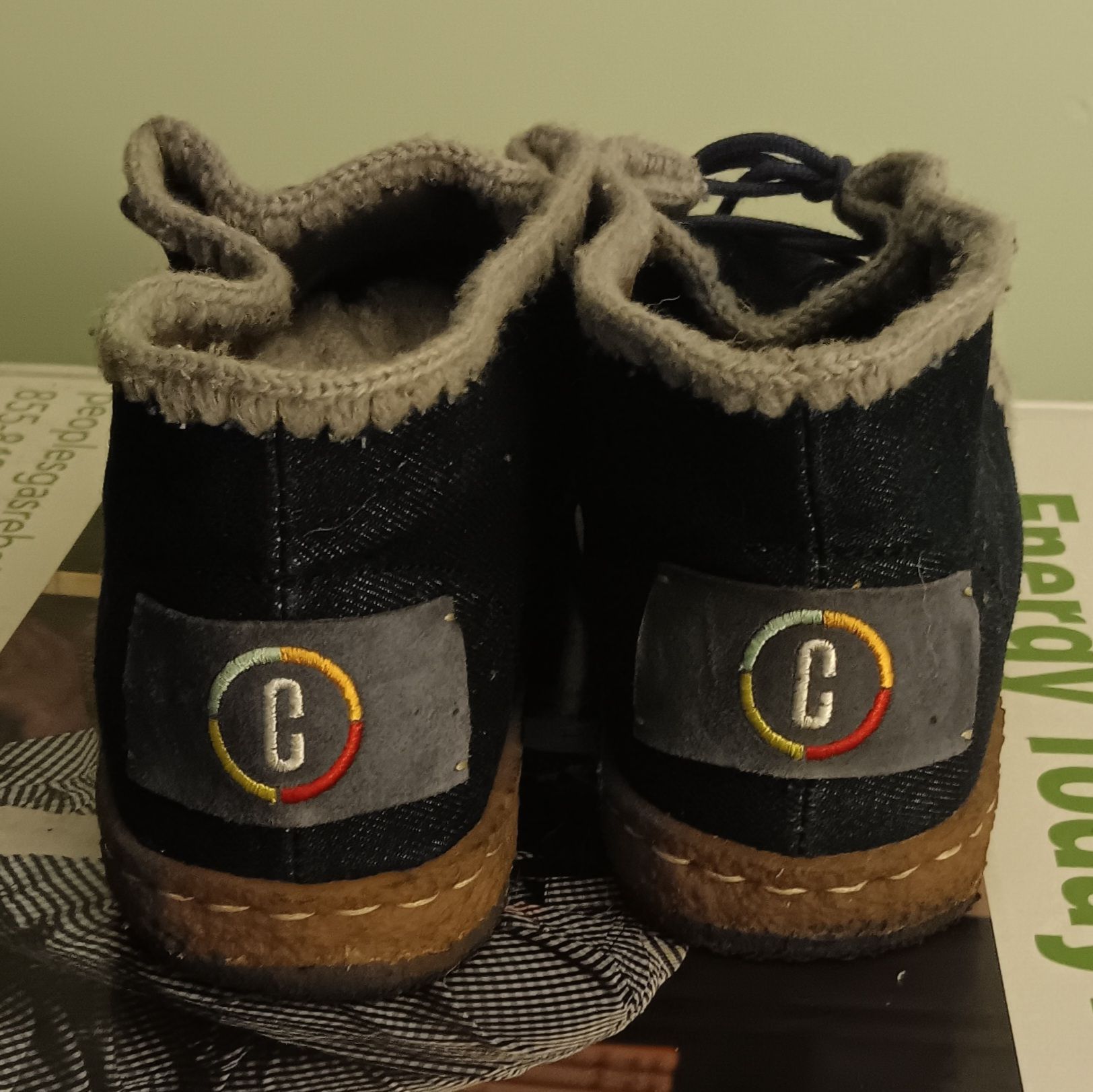 Eskimo Shearling Lace-Up Ankle Boots - Denim/Wool - Size 9 - photo 2