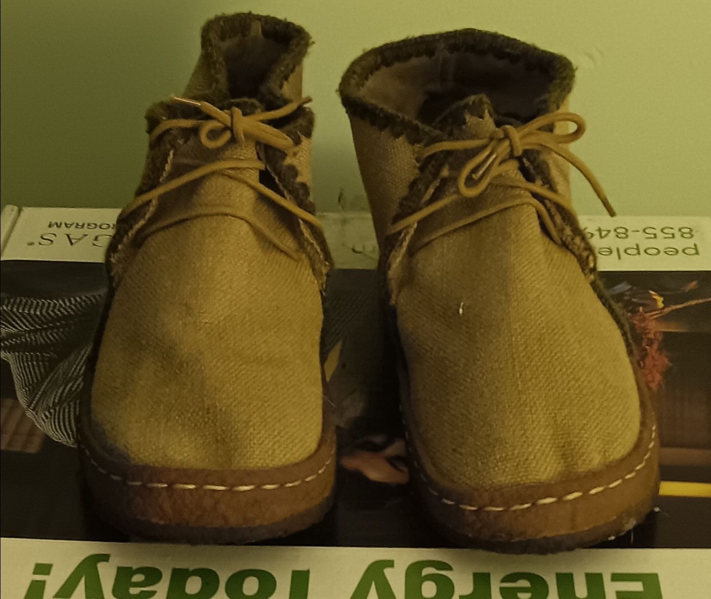Eskimo Shearling Lace-Up Ankle Boots – Denim / Wool – Size 9