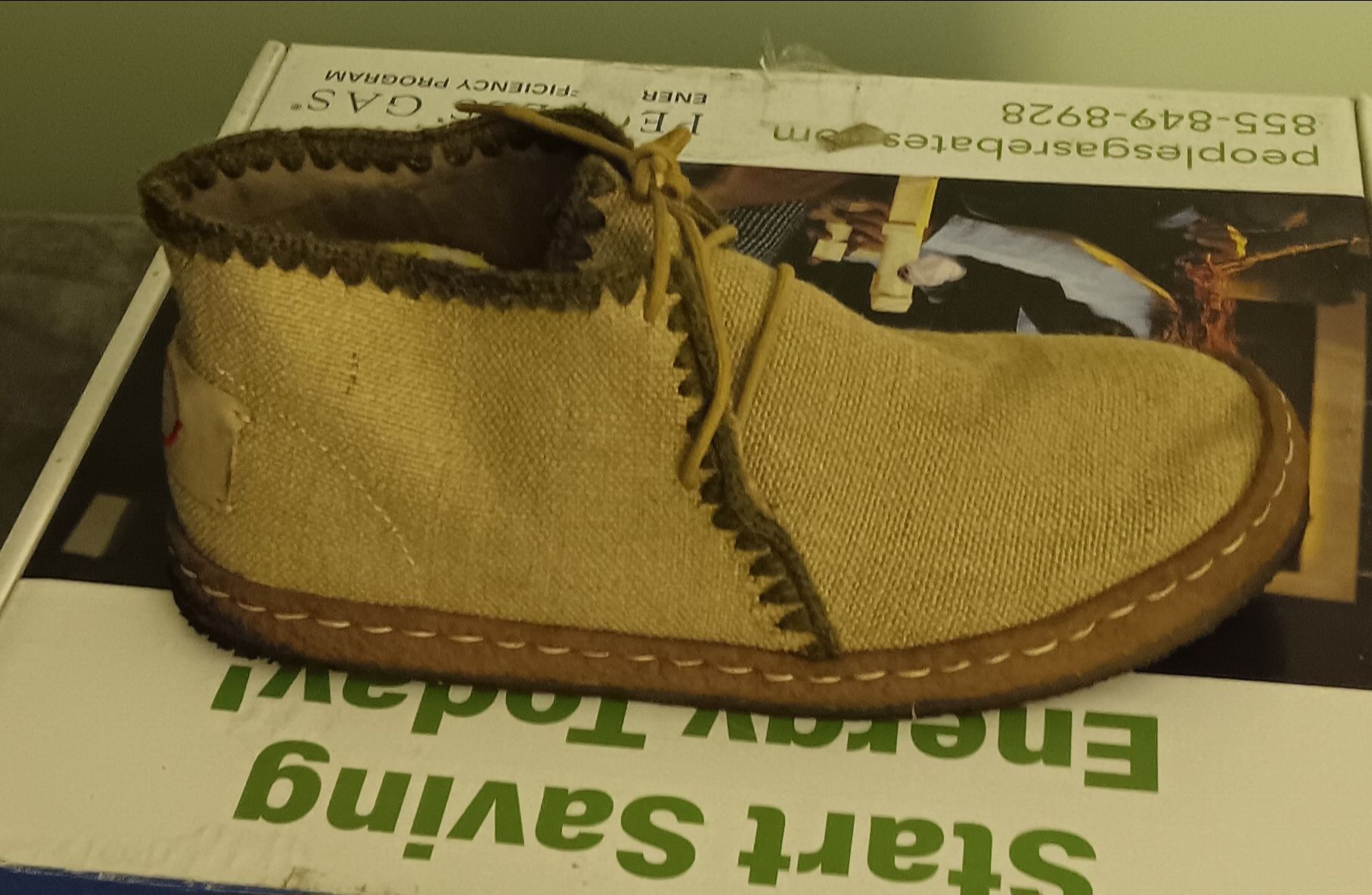 Eskimo Shearling Lace-Up Ankle Boots – Denim / Wool – Size 9 - photo 3