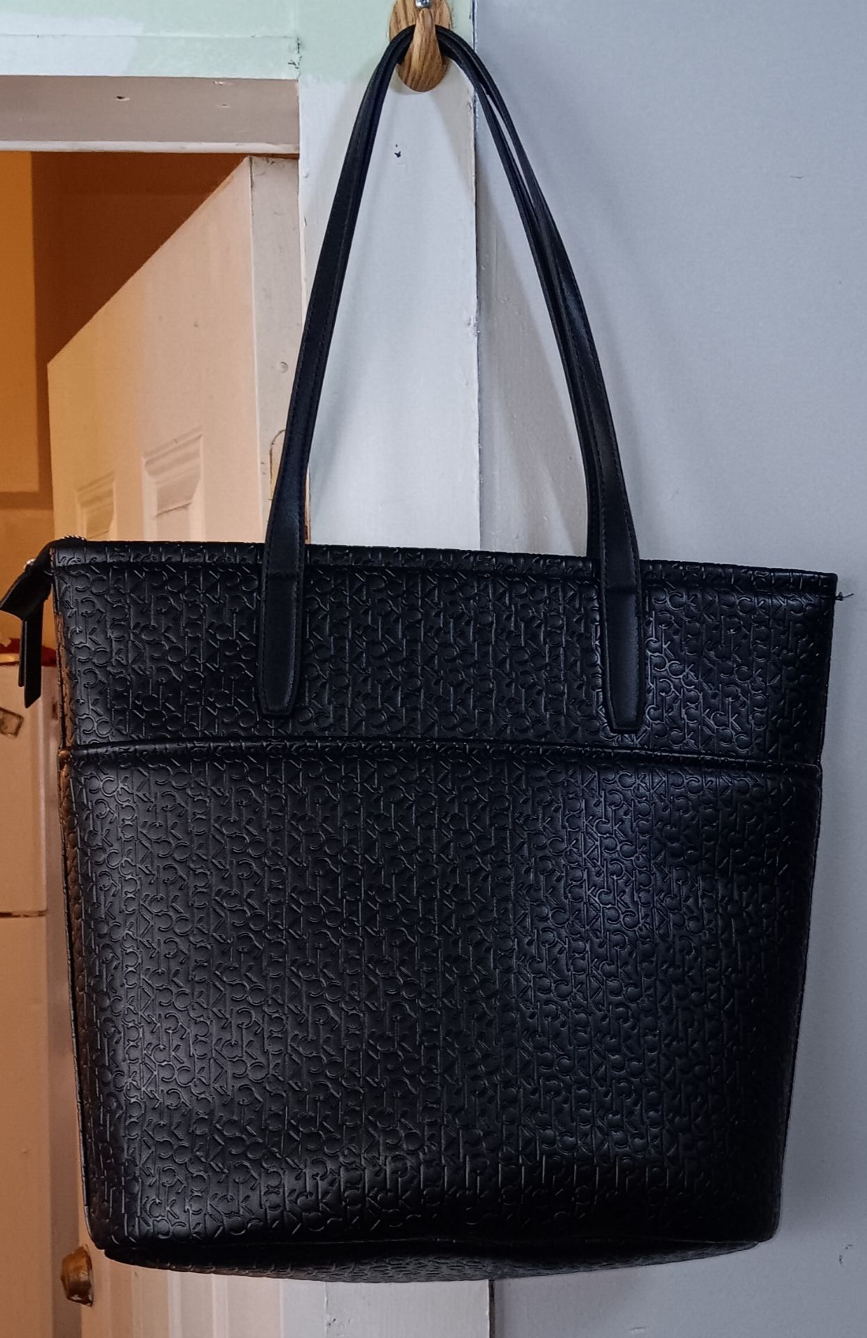 Calvin Klein Embossed Monogram Tote – Black - photo 3