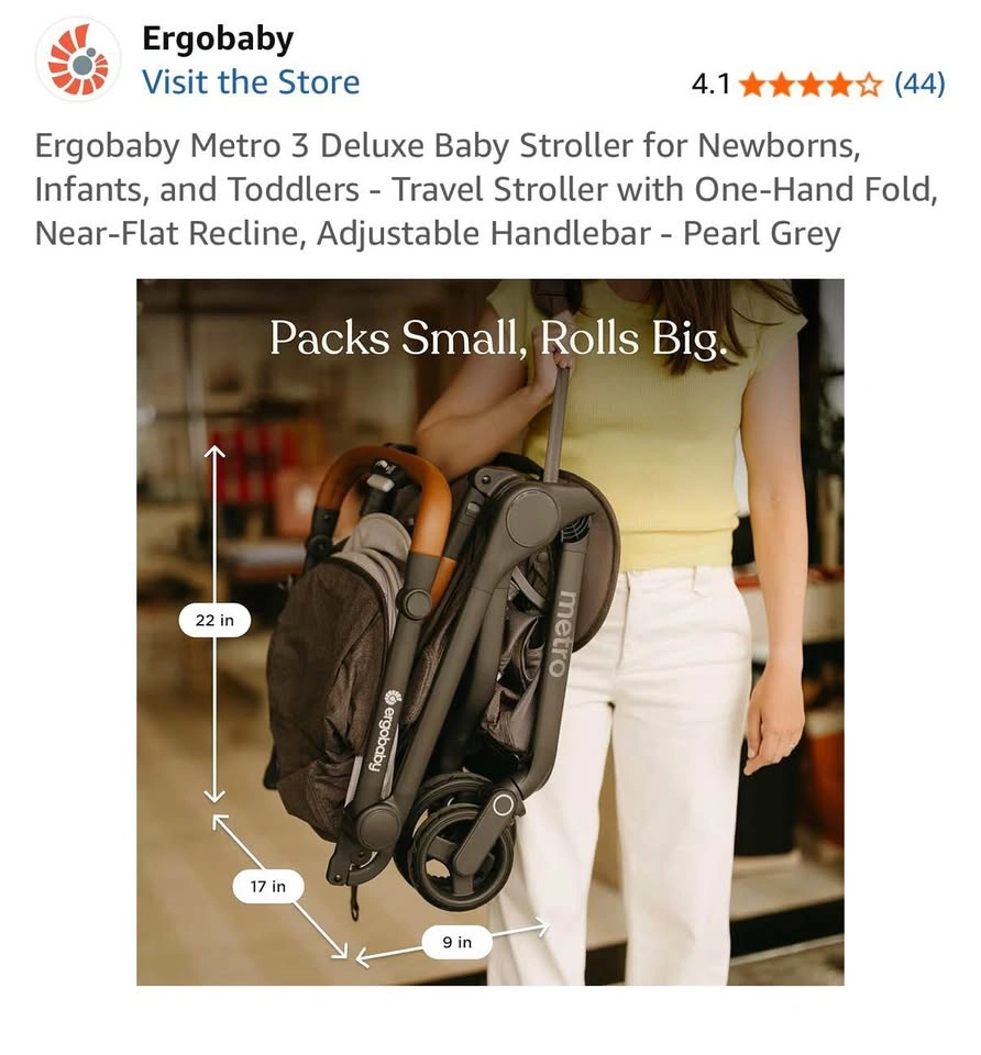 Ergobaby Metro 3 Deluxe Baby Stroller - photo 2
