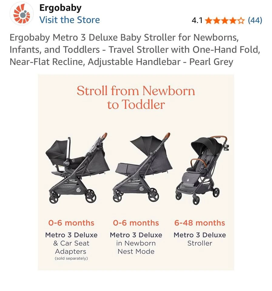 Ergobaby Metro 3 Deluxe Baby Stroller - photo 3