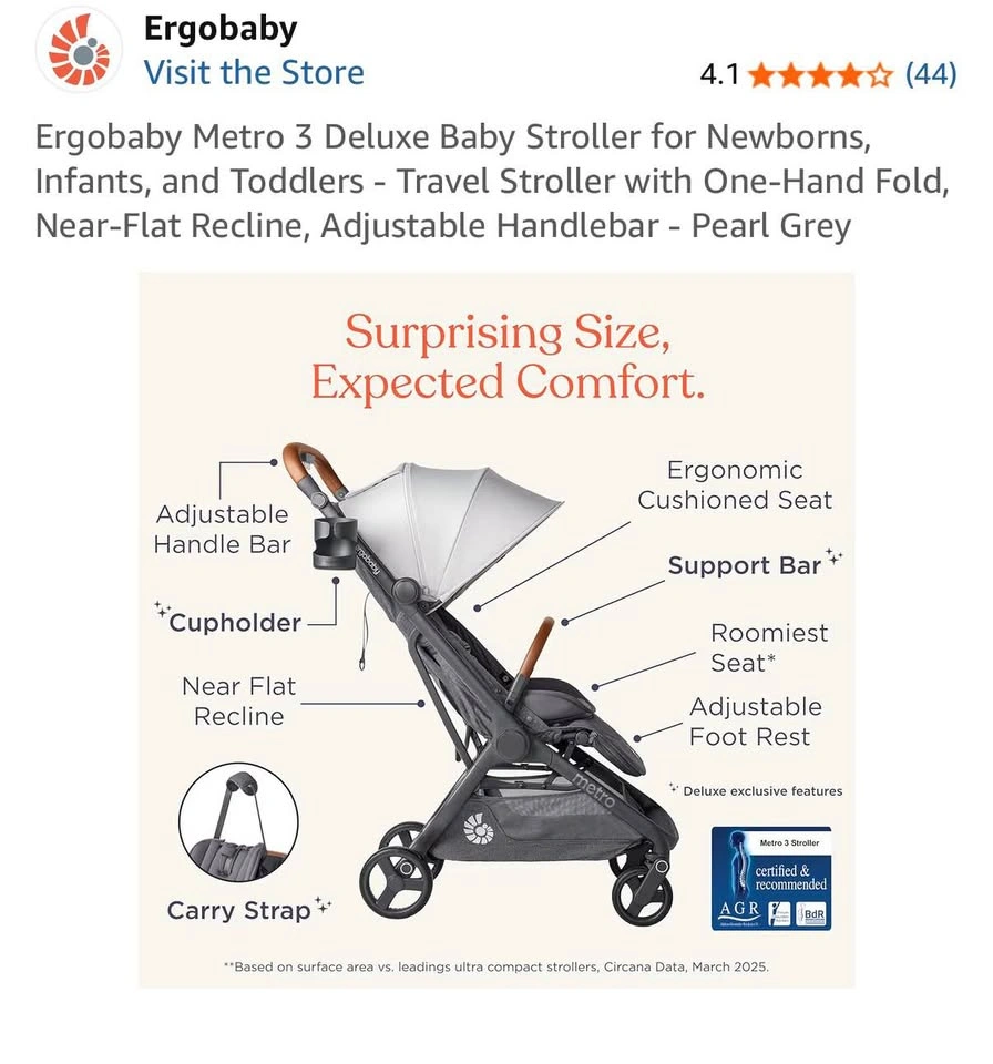 Ergobaby Metro 3 Deluxe Baby Stroller - photo 4