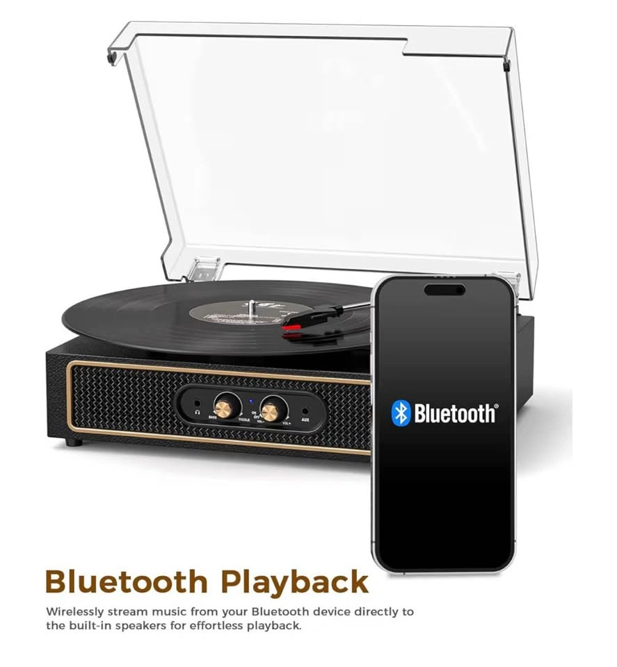 Retro Bluetooth Record Player with Built-in Speakers - photo 5