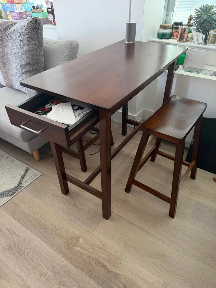 High Top Dining Table with two Stools 38x18 - photo 2