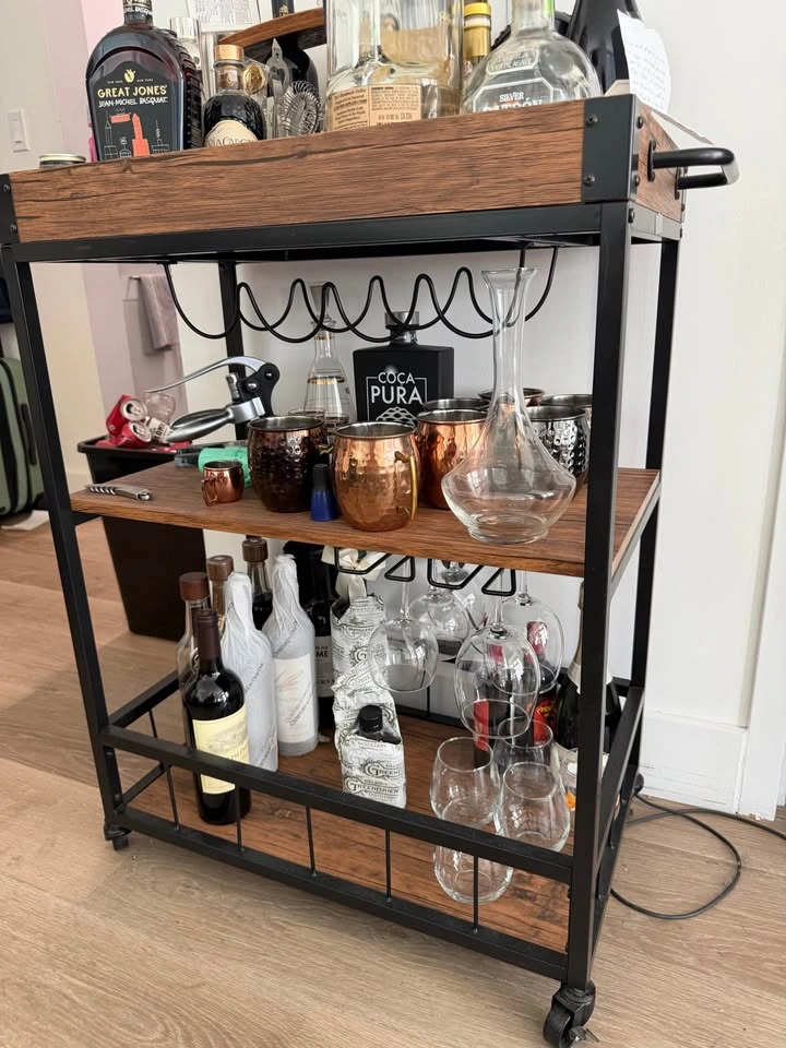 Three Tier Rustic Bar Cart - photo 2