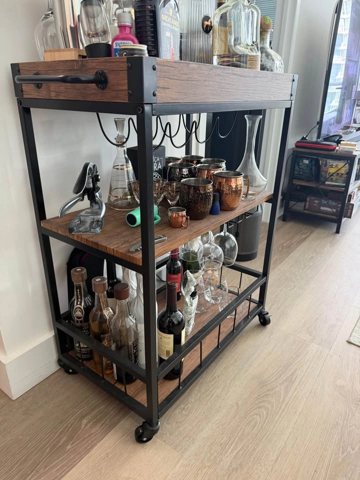 Three Tier Rustic Bar Cart - photo 3