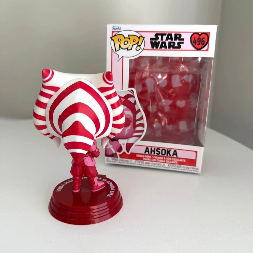 Funko Pop! Star Wars Ahsoka Tano Bobble Head #496 Pink Valentine - photo 2
