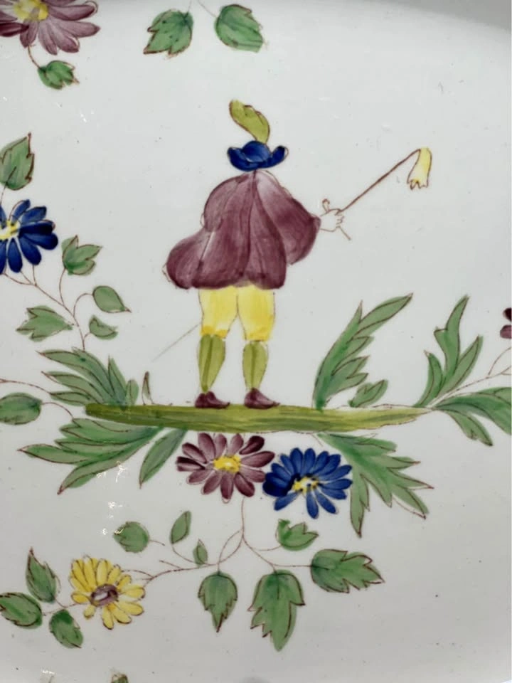 Vintage Longchamp French Faience Moustiers Platter Hand-Painted - photo 3