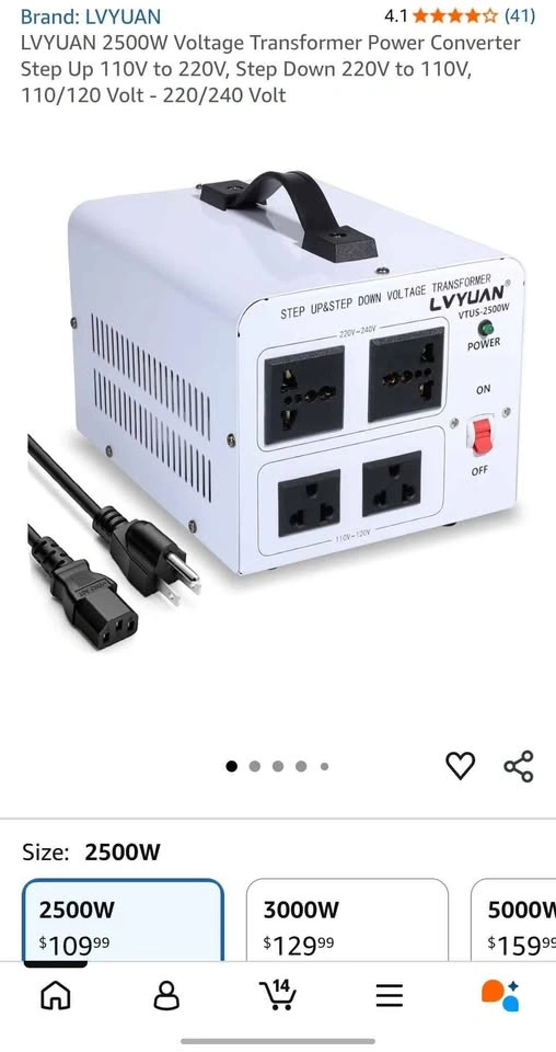 NEW LVYUAN VTUS-2500W Voltage Transformer Power Converter - photo 2