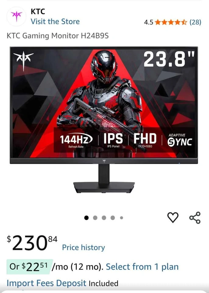 NEW KTC Gaming Monitor H24B9S 144hz 24" - photo 2
