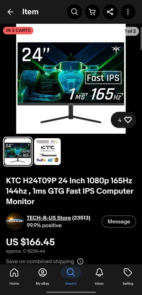 NEW KTC 24" 165Hz 1ms Fast IPS Gaming Monitor - photo 2