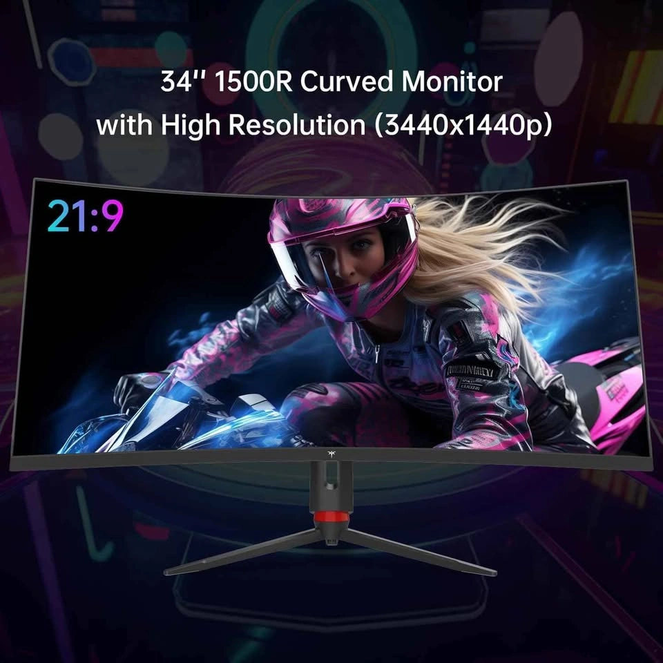 Titan Army 34" WQHD+ 165Hz 1500R Curved Gaming Monitor - photo 5