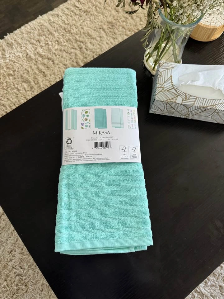 NEW Mikasa 8-Piece 100% Cotton Kitchen Towel Set - photo 3