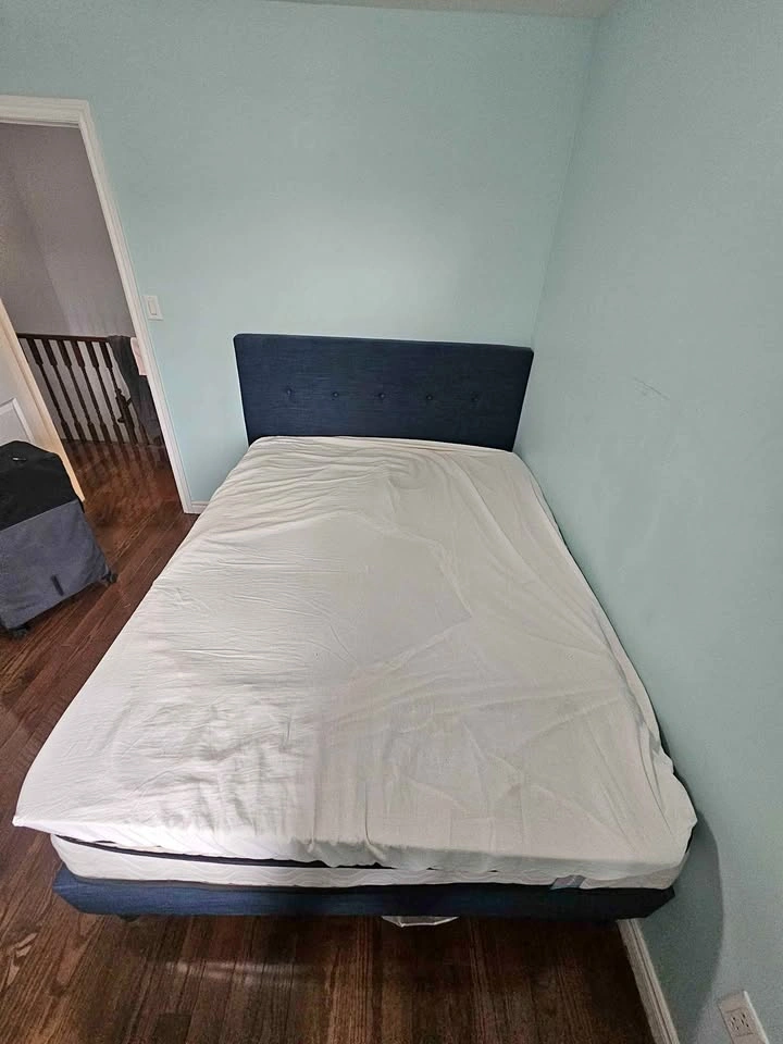 Full Size Upholstered Bed Frame with Mattress