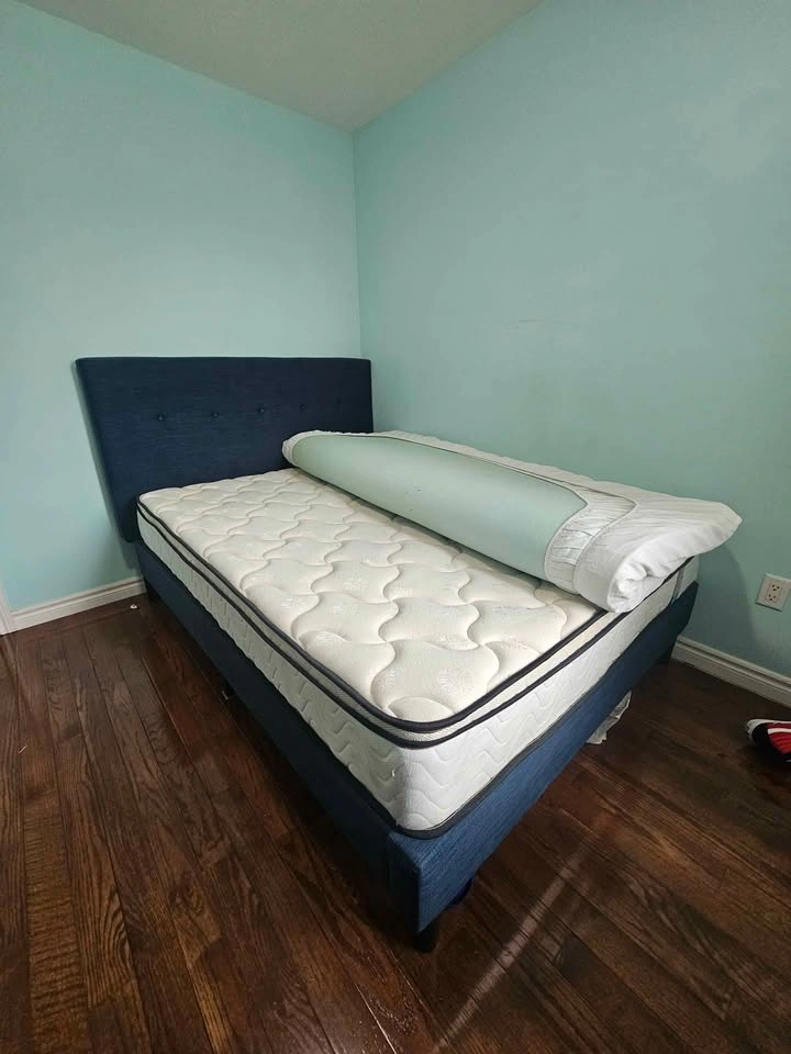 Full Size Upholstered Bed Frame with Mattress - photo 3