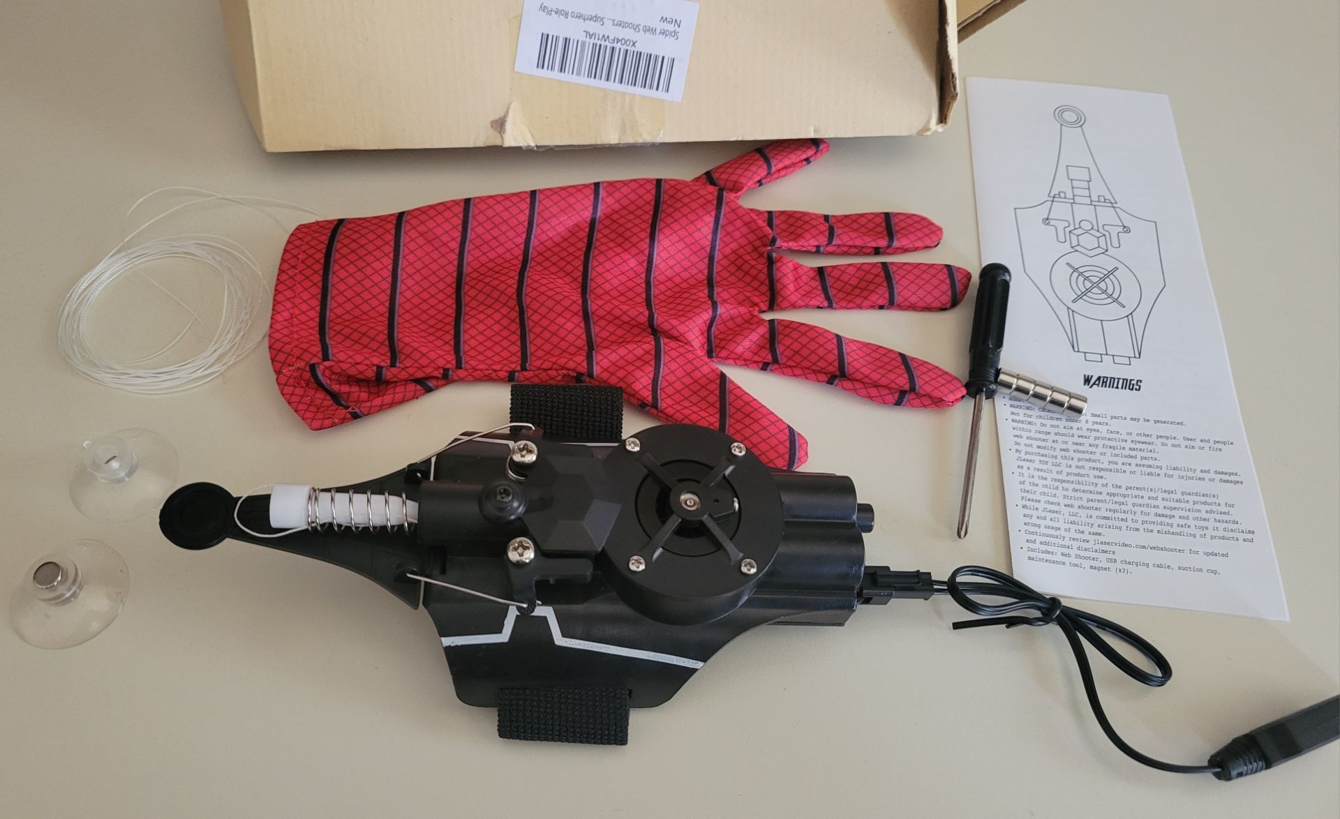 USB rechargeable Spider-Man themed web shooter New