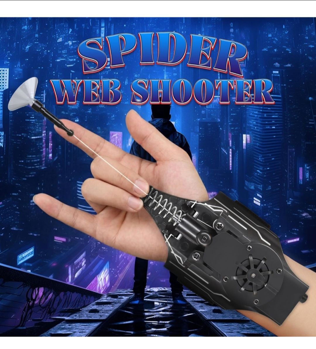 USB rechargeable Spider-Man themed web shooter New - photo 3