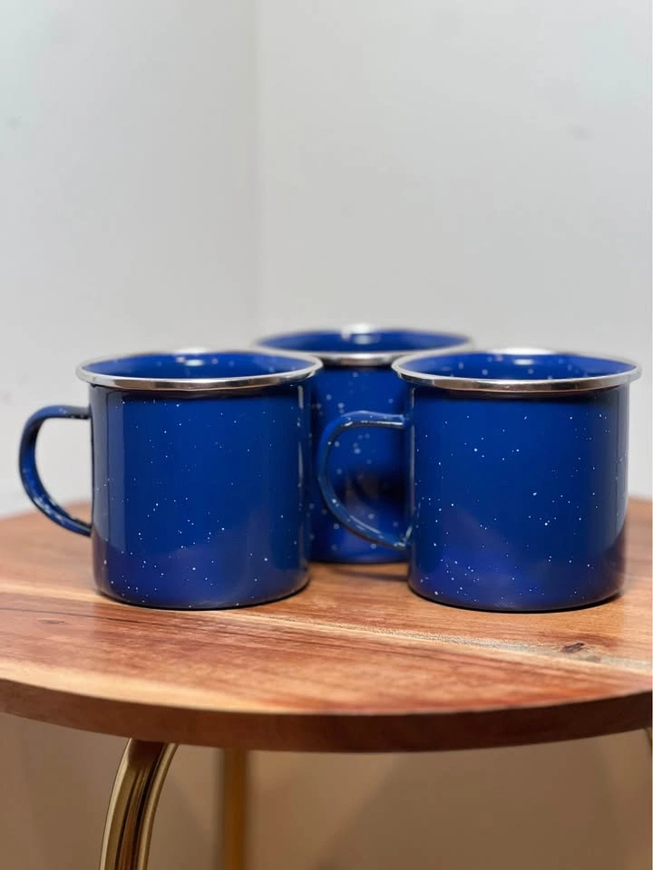 7-Piece Cobalt Blue Speckled Enamelware Camping Set - photo 4