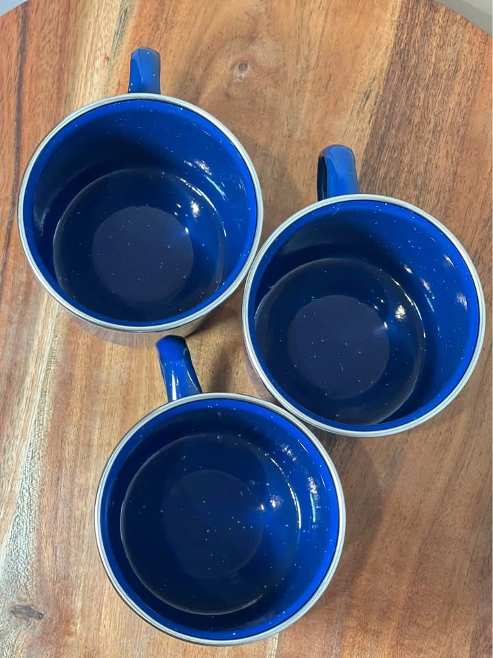 7-Piece Cobalt Blue Speckled Enamelware Camping Set - photo 5