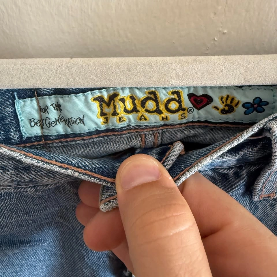 VTG 90s Mudd Flare Jeans Womens Button Fly Medium Wash Denim - photo 4