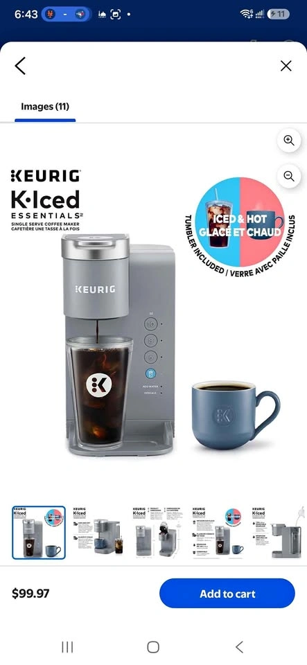 Keurig K-Iced Essentials Single Serve K-Cup Coffee Maker