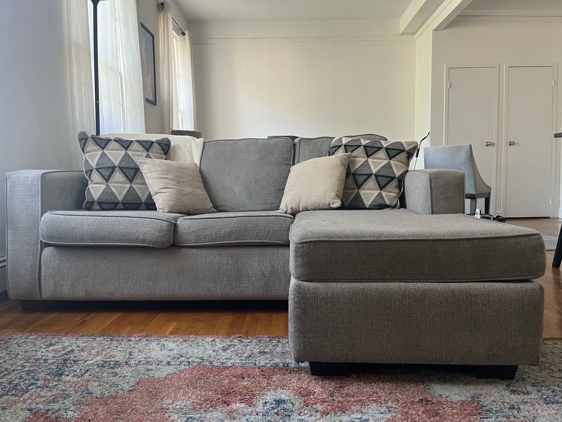 Gray 81” Chaise Sectional Sofa