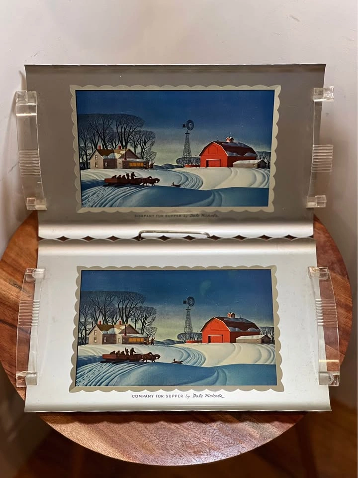 Vintage Dale Nichols 'Company for Supper' Trays - Set of 2 - photo 2