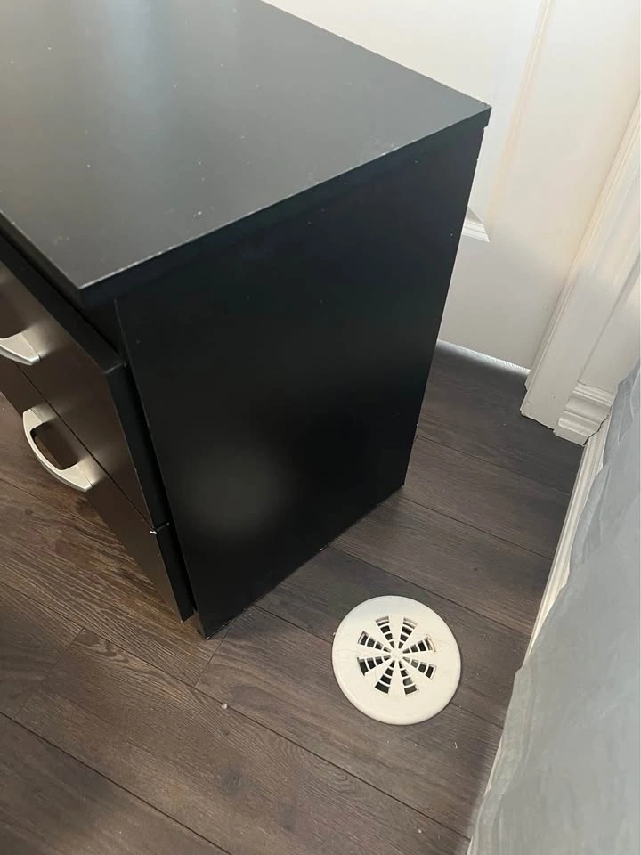Black Bedside Table with 2 Drawers - photo 2