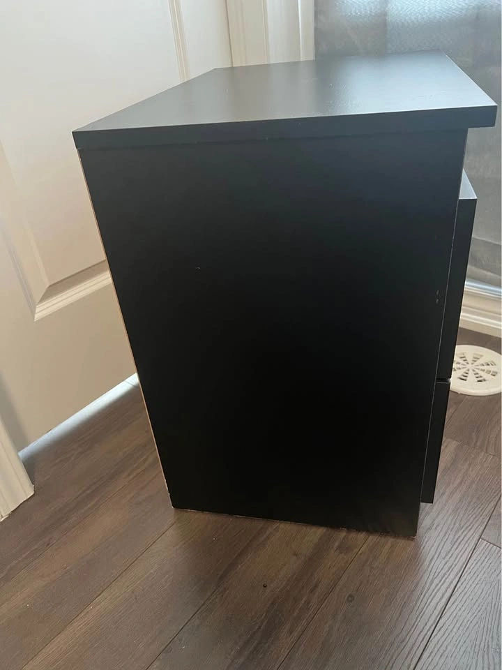 Black Bedside Table with 2 Drawers - photo 3